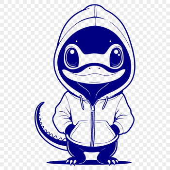 A digital illustration of a salamander, featuring a cartoon-style amphibian.
