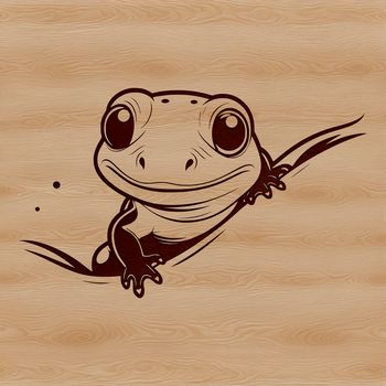 An SVG vector graphic representation of a salamander in a simple design style.