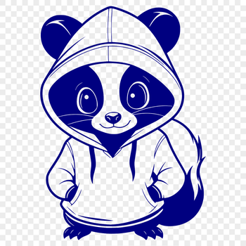 A skunk, a wild animal commonly found in forests and woodlands, is depicted in this vector art illustration.