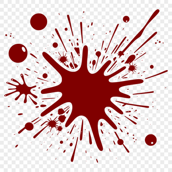 A colorful splat shape made from a combination of rounded and curved lines.