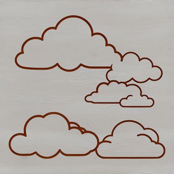 A stylized illustration of a white cloud in the sky, suitable for vector graphics and digital design.