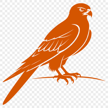 A detailed illustration of a falcon in flight, created as a free vector graphic for commercial or personal use.