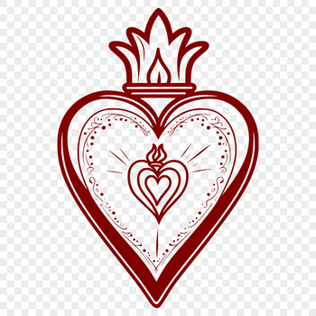 Sacred Heart icon in high-resolution vector format for religious or decorative purposes.