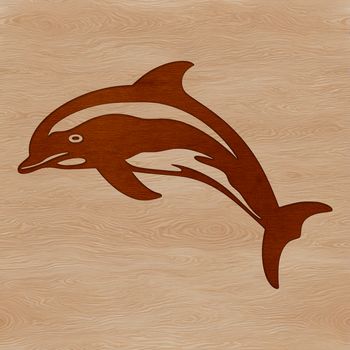 A highly detailed illustration of a dolphin in the ocean.