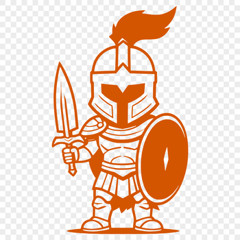 A digital illustration of an ancient Greek warrior in traditional armor.