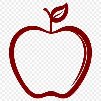 A colorful illustration of a ripe apple on a white background, suitable for vector design projects.