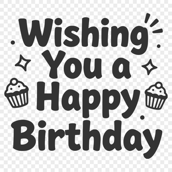 A colorful vector graphic design featuring the phrase 'Happy Birthday' in bold, playful font.