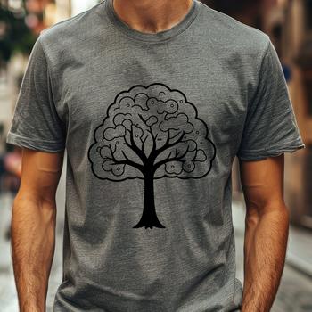A detailed illustration of a single tree with branches and foliage, suitable for vector design.