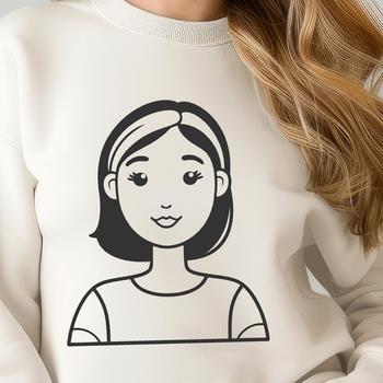 A female figure designed as vector art for digital crafting.