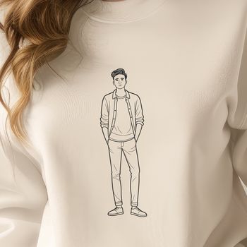A male figure represented in 2D vector format, suitable for various digital applications.