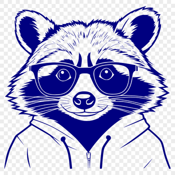A digital illustration of a raccoon in a stylized format suitable for vector graphics software.