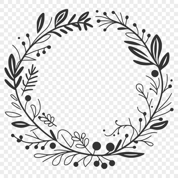 An illustrative wreath made from intricately designed flowers in a digital format suitable for various uses.
