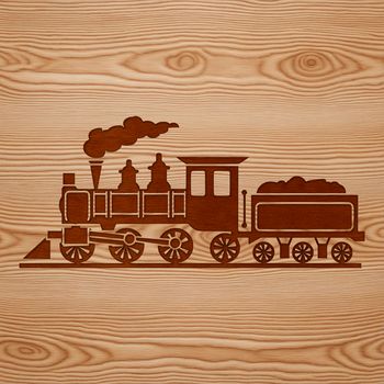 A detailed illustration of a locomotive train with intricate design elements.