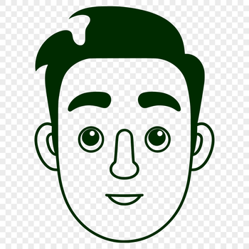 A stylized illustration of a male figure in various design formats.