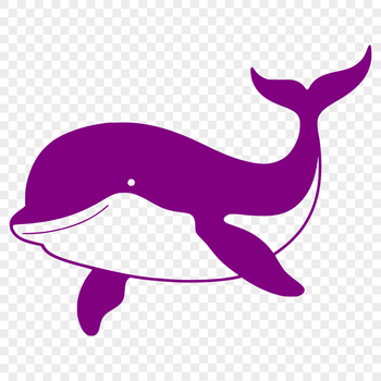 A detailed illustration of a whale in vector format, suitable for commercial or personal use with various cutting machines.