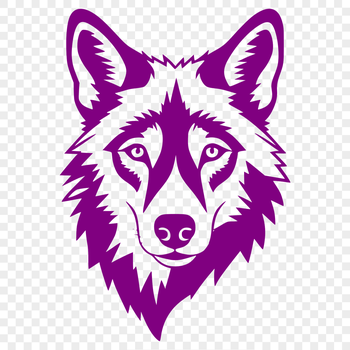 A realistic illustration of a wolf's head with detailed fur texture, suitable for vector design projects.