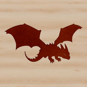 A mythical creature with scales and wings, designed as vector art for various digital and crafting applications.