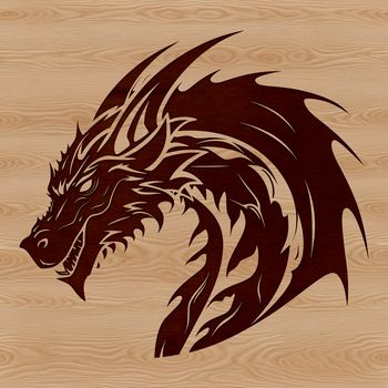 A mythical creature with a dragon's head in vector format, suitable for digital cutting machines like Cricut.