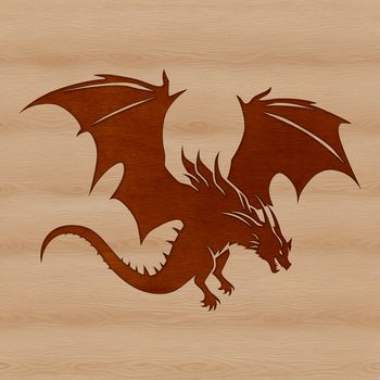 A digital illustration of a mythical creature with wings and scales.