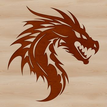 A dragon's head with scales and wings, designed as vector art for digital and commercial use.