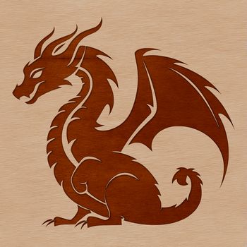 A stylized illustration of a dragon, created in vector format as a scalable graphic.