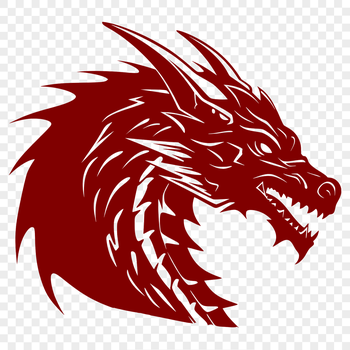 A digital illustration of a mythical dragon's head in vector format.