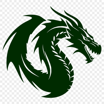 A detailed illustration of a mythical creature's head, depicted as a dragon, suitable for vector art designs.