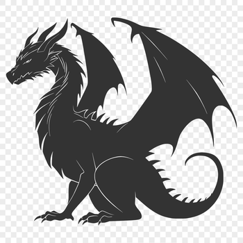 Mythical full-body dragon illustration in vector format.