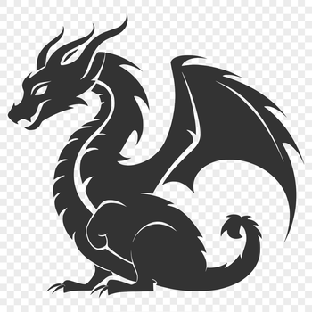 A detailed illustration of a dragon's body, rendered in vector format.
