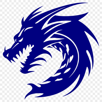 A detailed illustration of a mythical dragon's head, suitable for vector design projects.