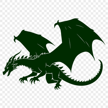 A detailed full-body illustration of a mythical dragon in vector format.