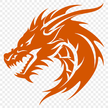 A detailed illustration of a mythical dragon's head, suitable for vector art design.