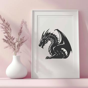 A mythical creature with wings and scales in a digital vector format.