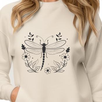 A colorful dragonfly illustration featuring delicate wings and a long abdomen, suitable for vector design projects.