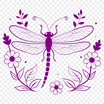 A vibrant dragonfly illustration in vector format, ideal for graphic design and digital crafting projects.