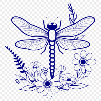 A high-quality illustration of a dragonfly, created as a vector image.