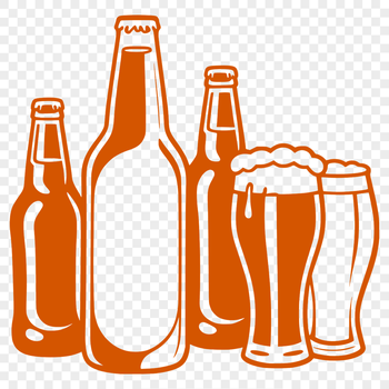 A digital illustration of a glass containing a cold beer.