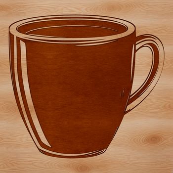 A simple, digitally designed illustration of a standard drinking cup with clean lines.