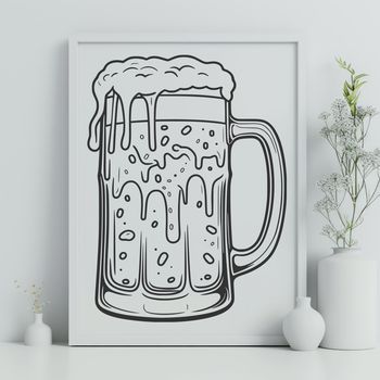 Illustration of a drink in a glass, suitable for clipping or cutting out using a Cricut machine.