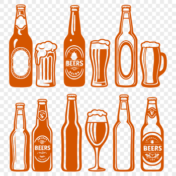 A detailed illustration of a glass containing beer, suitable for clip art designs.