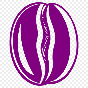 A stylized illustration of a coffee bean, suitable for various design projects.
