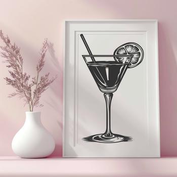 A glass filled with a colorful cocktail mix, ideal for vector art design.