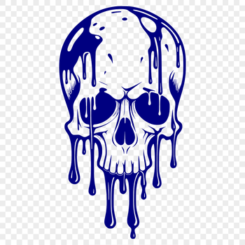 A gothic-style dripping skull design made from vector art.