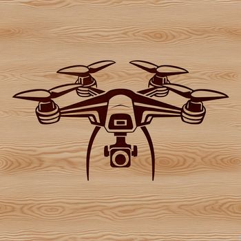A high-quality, scalable drone illustration for graphic design and cutting projects.