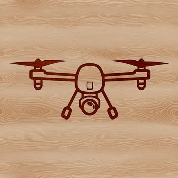 Vector design illustration of a drone with moving parts and details.