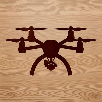 Vector illustration of a modern unmanned aerial vehicle (UAV) drone in flight.