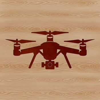 A detailed illustration of a drone in flight, showcasing its various components.