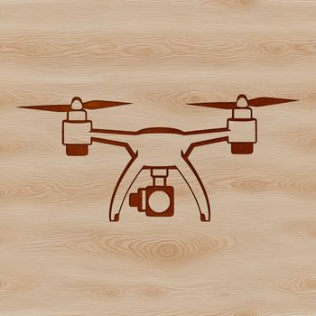 Illustrated vector design of a UAV drone in flight.