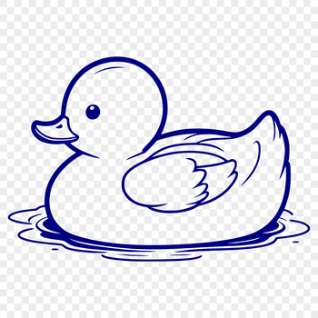 A simple vector illustration of a duck with feathers and beak.