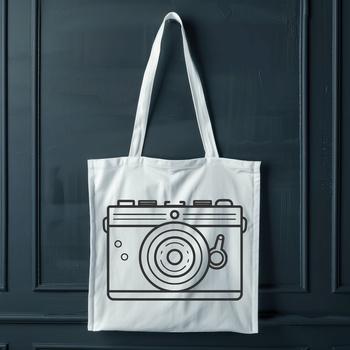 An illustrated camera graphic, ideal for vector art designs.